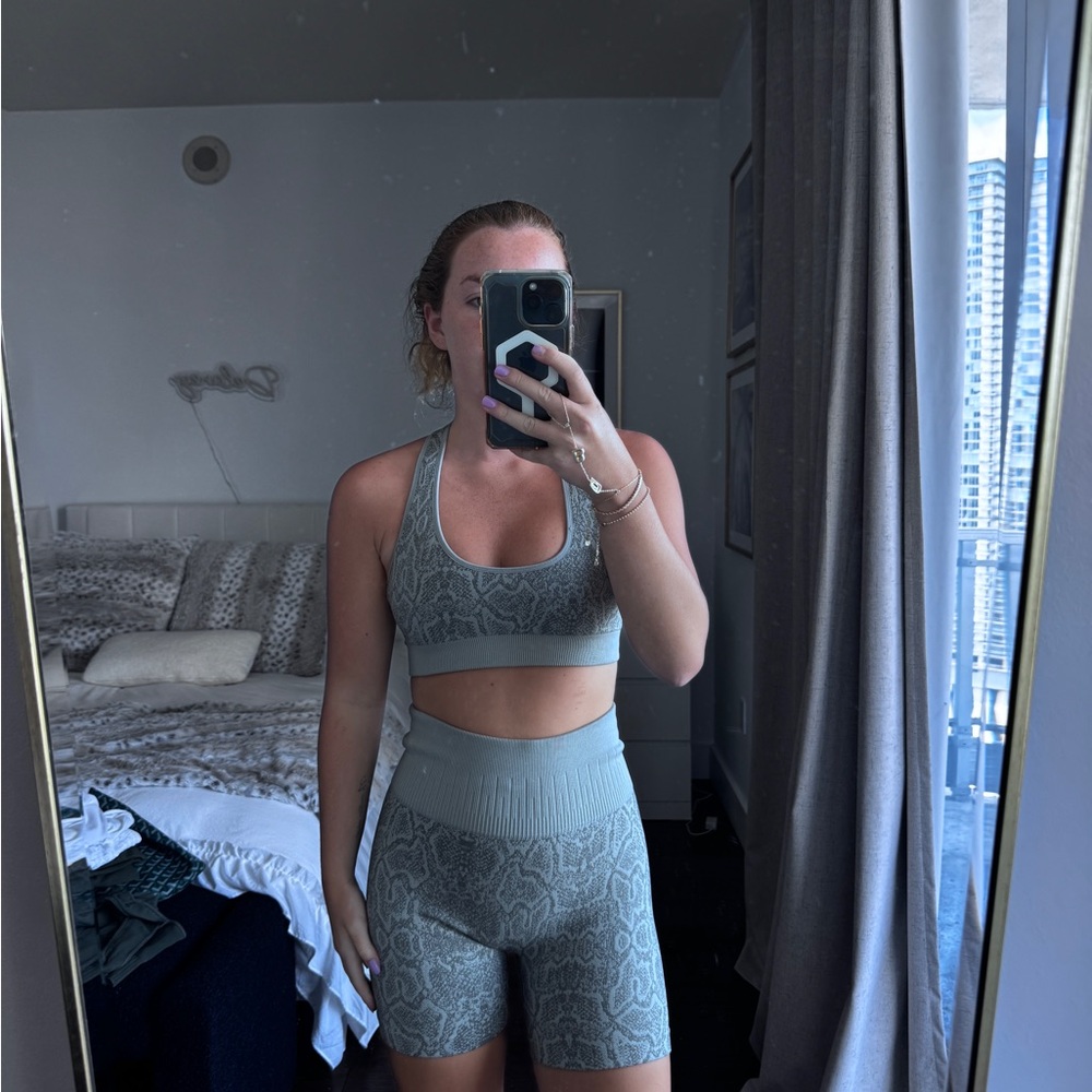 Forever 21 Gray Patterned Bike Shorts